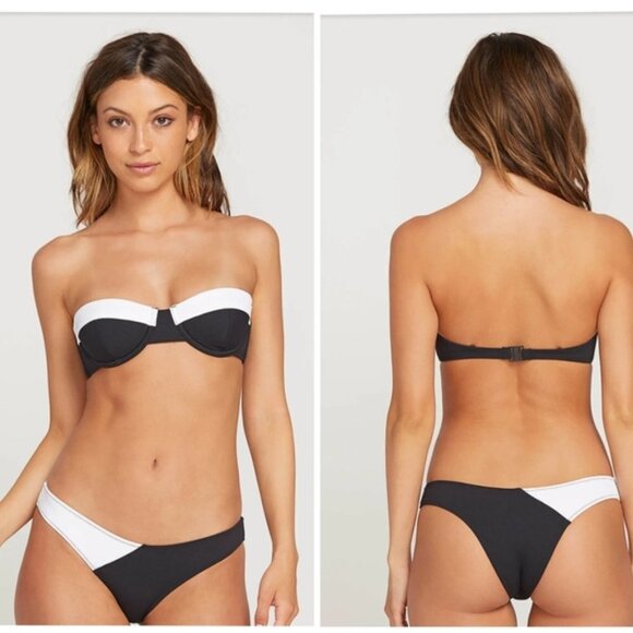 NEW Volcom Simply Rib Black & White 2 Pc. Bikini Sz. 16W / XL - Picture 5 of 5
